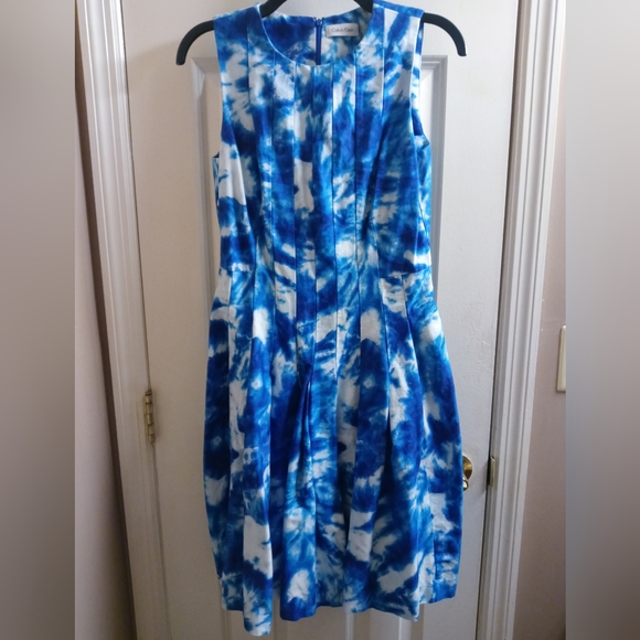 Calvin Klein Dresses & Skirts - CALVIN KLEIN BLUE AND WHITE COCKTAIL DRESS women's sz 8
